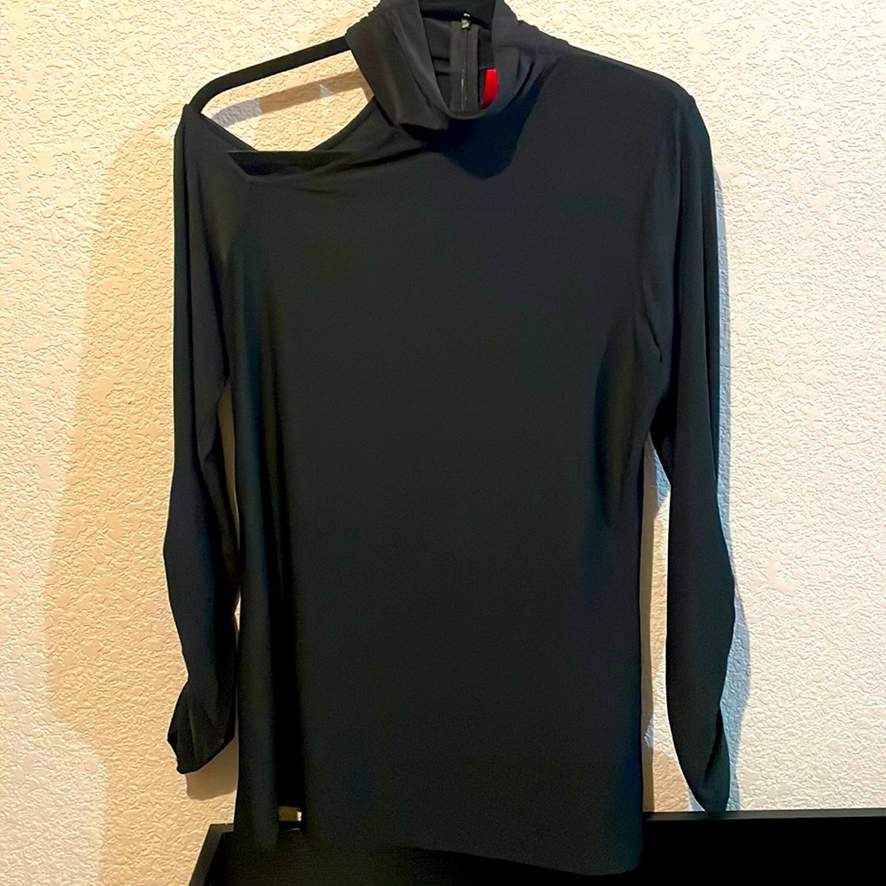 Black silky Love Scarlett cold shoulder top